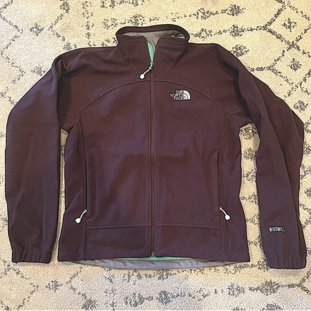 The North Face Brown Lightweight Windwall Softshell Zip Front Jacket Medium